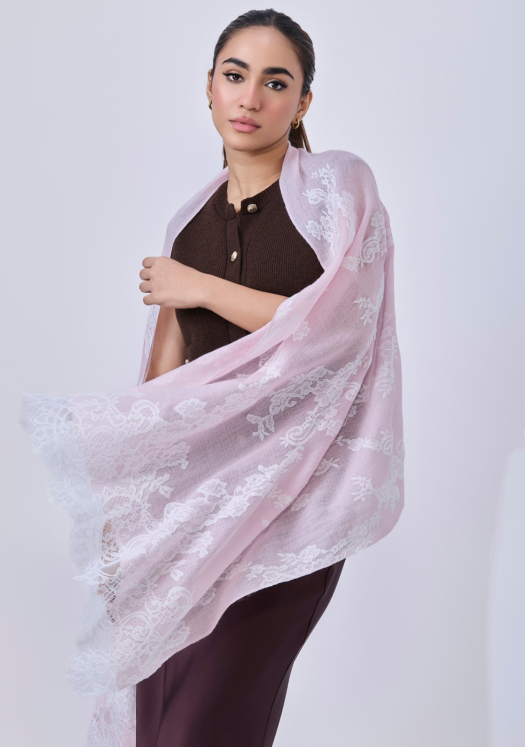 Baby Pink Cashmere Scarf
White Lace